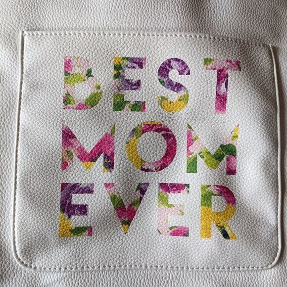 Minicci Best Mom Ever White Vegan Leather Purse - Picture 2 of 13